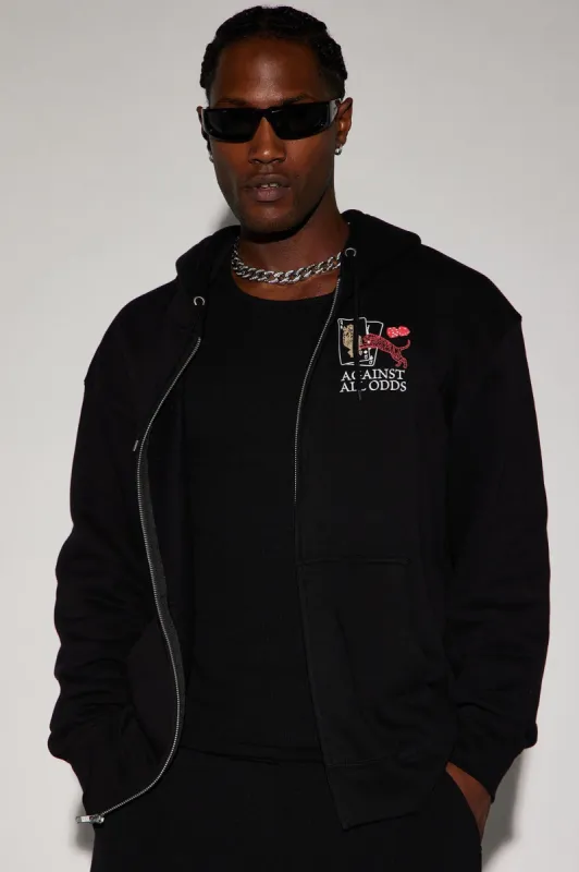 Against All Odds Zip Up Hoodie - Black sold by Fashion Nova