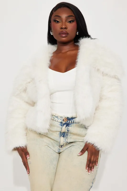 Already Chose Faux Fur Jacket - Cream sold by Fashion Nova