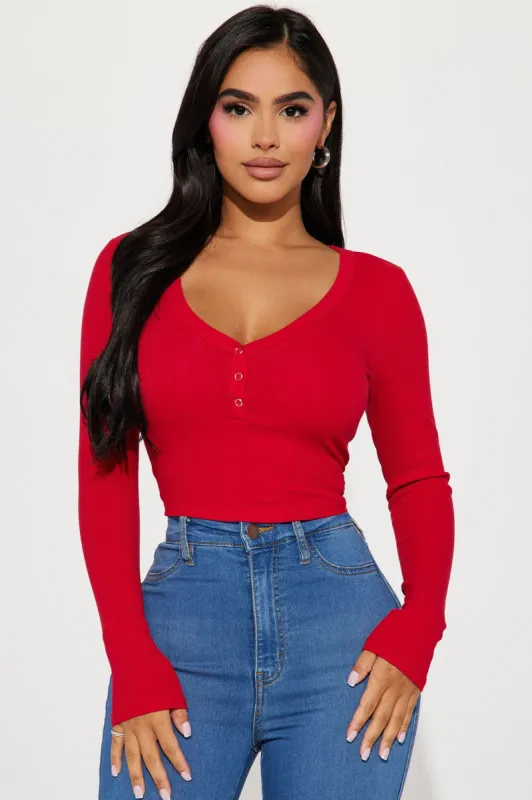 Nikki Ribbed Top - Red sold by Fashion Nova