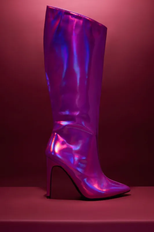 Venus Knee High Boots - Fuchsia sold by Fashion Nova