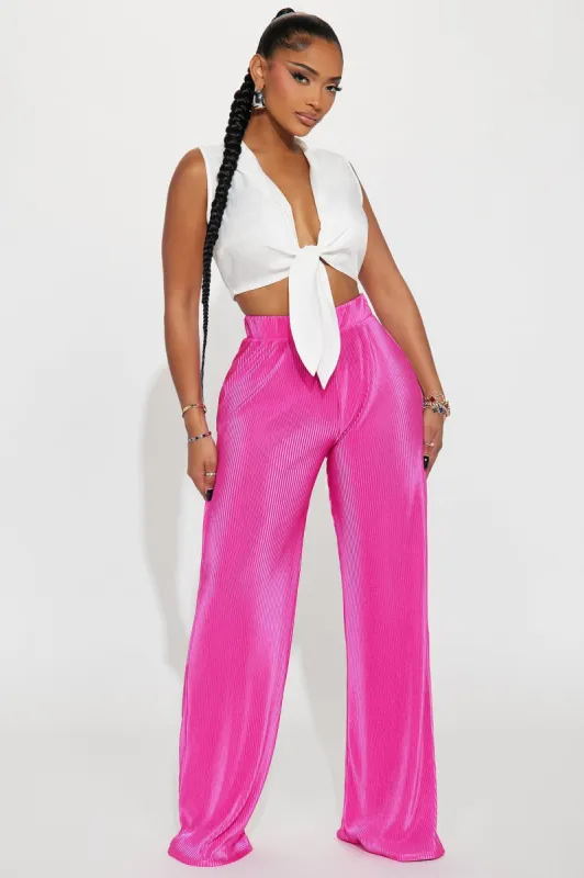 Ibiza Plisse Pant - Fuchsia sold by Fashion Nova