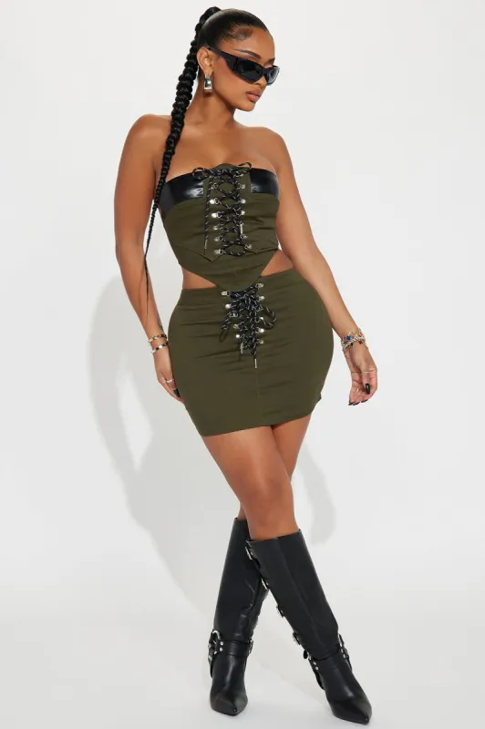 Elevate My Feelings Skirt Set - Olive sold by Fashion Nova