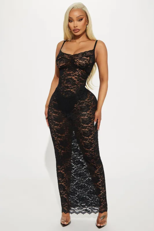 Agnes Lace Maxi Dress - Black sold by Fashion Nova