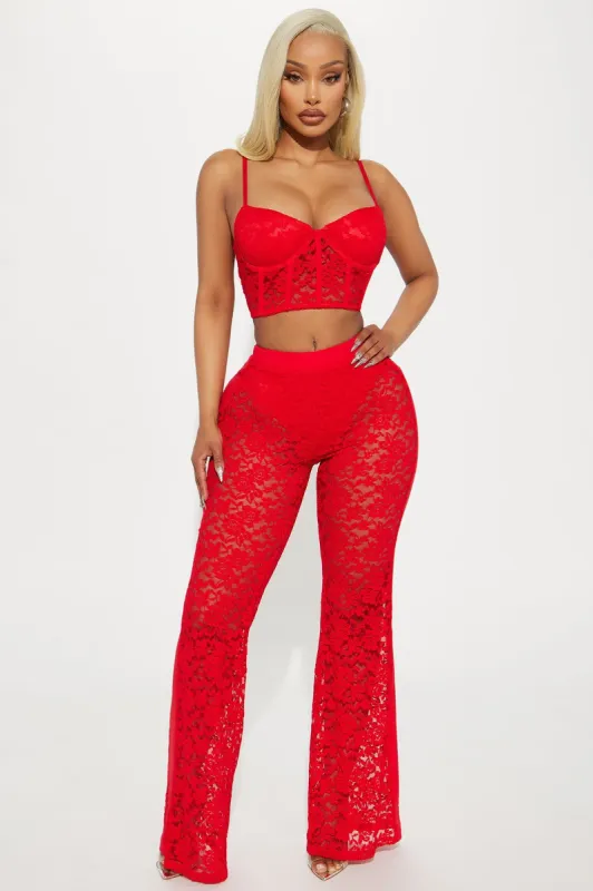 Candace Lace Pant Set - Red sold by Fashion Nova