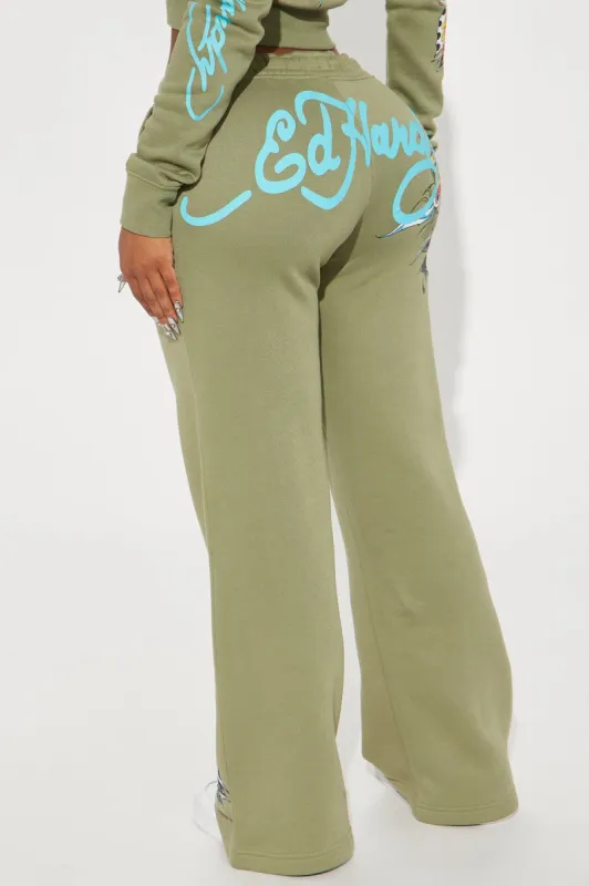 Ed Hardy Butterfly Pant - Sage sold by Fashion Nova