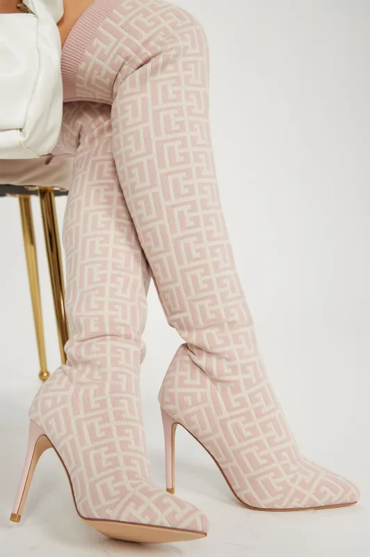 Wanting Me Back Heeled Boots - Pink sold by Fashion Nova