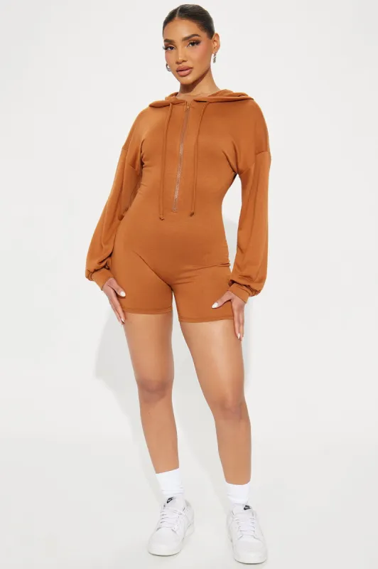 Put It On Romper - Camel sold by Fashion Nova