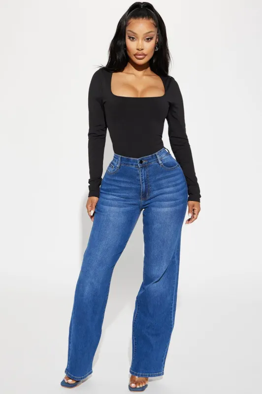 Simply Basic Stretch Straight Jeans - Medium Wash sold by Fashion Nova