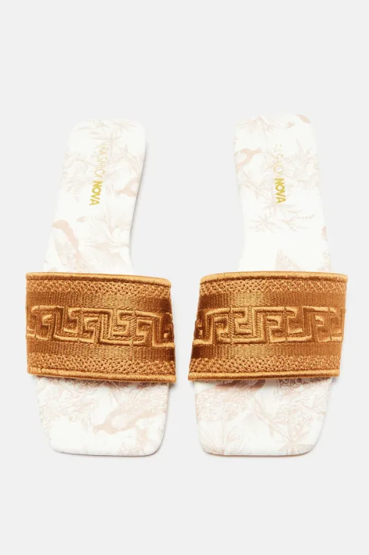 Just One Look Flat Sandals - Brown sold by Fashion Nova