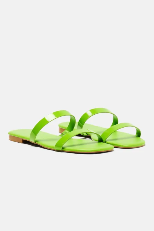 Nikkie Flat Sandals - Green sold by Fashion Nova
