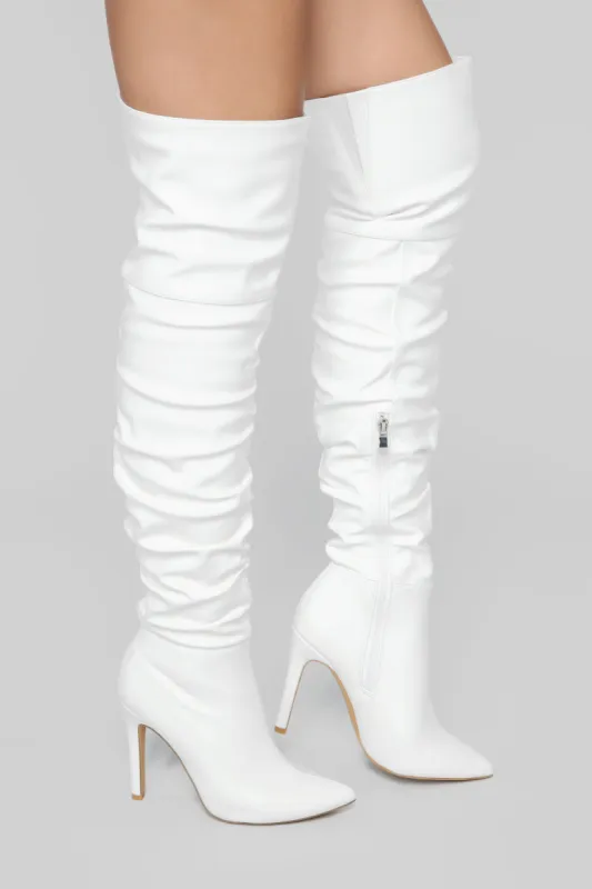 Stay Away From Me Heeled Boot - White sold by Fashion Nova