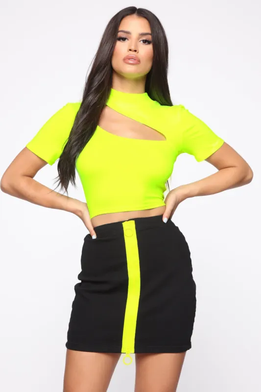 Tallie Crop Top - Neon Yellow sold by Fashion Nova