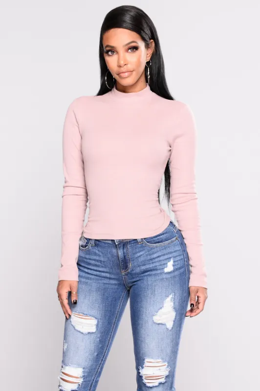 Rhea Long Sleeve Tee - Dusty Pink sold by Fashion Nova