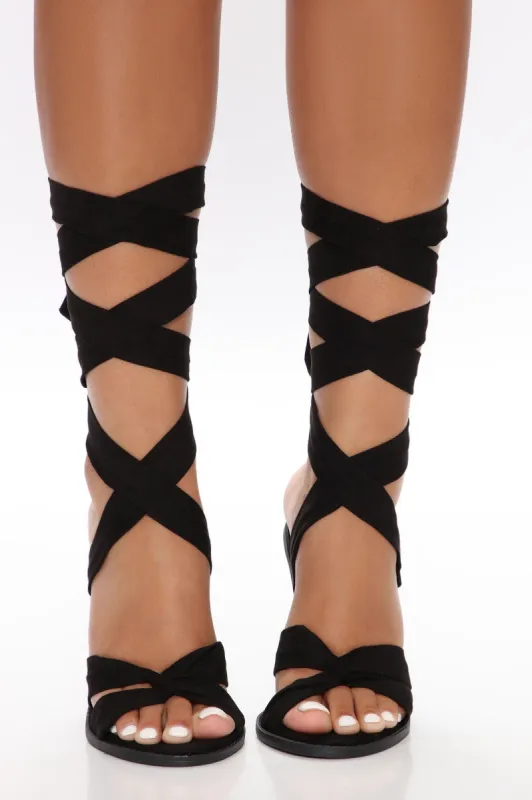 My Angel Heeled Sandals - Black sold by Fashion Nova