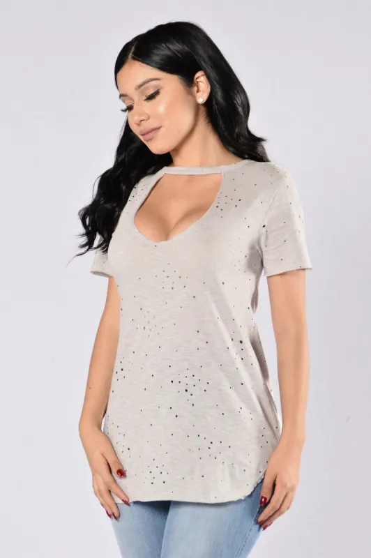 Keep Quiet Tee - Grey sold by Fashion Nova