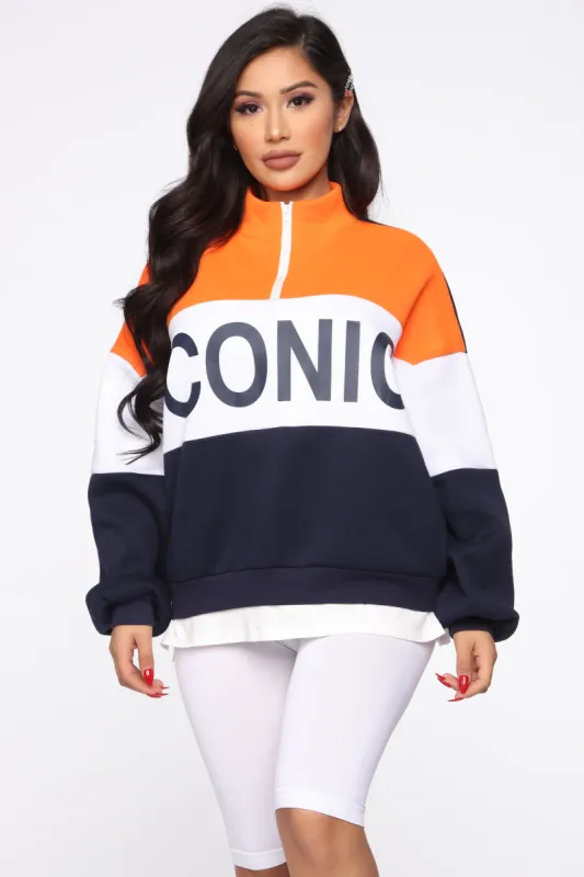 Iconic Sweatshirt - Orange/Combo sold by Fashion Nova
