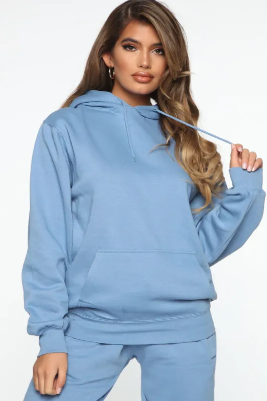 Stole Your Boyfriend's Oversized Hoodie - Denim Blue sold by Fashion Nova