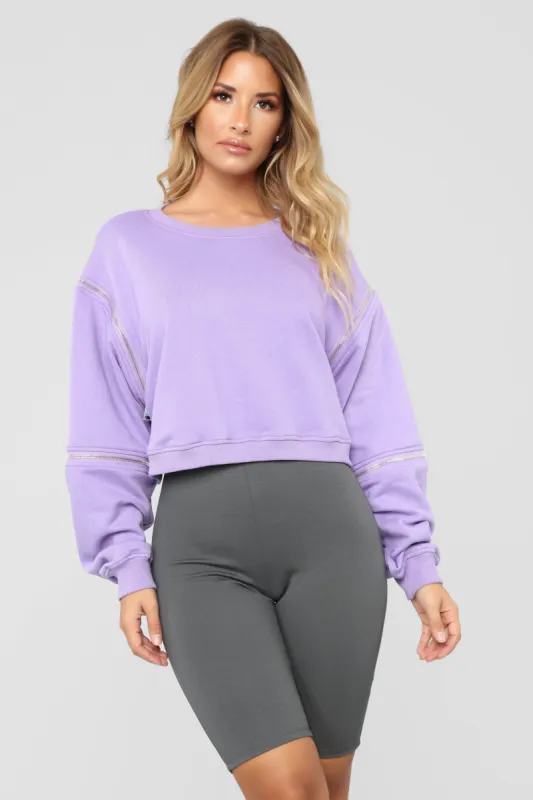 Sk8ter Girl Cropped Sweatshirt - Purple sold by Fashion Nova