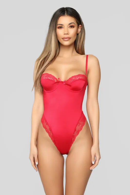 Late Last Night Teddy - Red sold by Fashion Nova