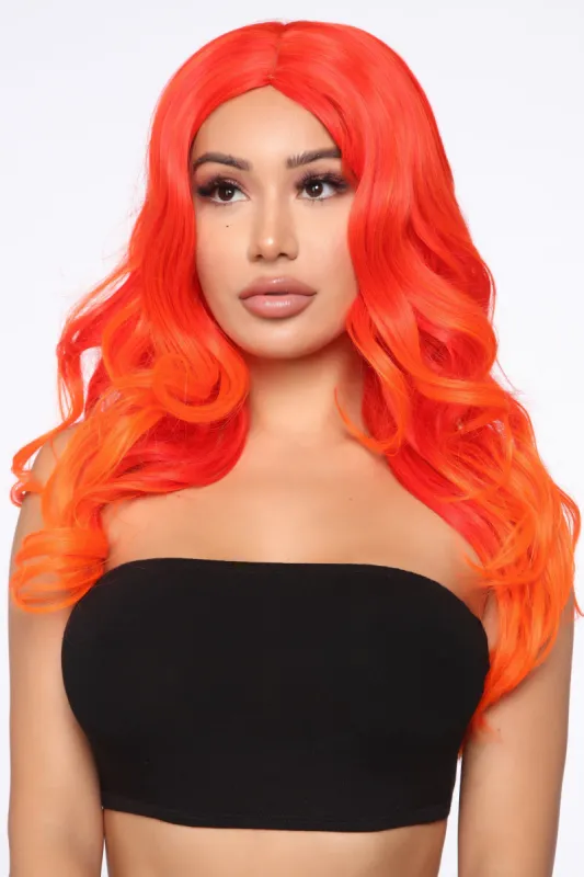 Venom Wavy Long Wig - Orange sold by Fashion Nova