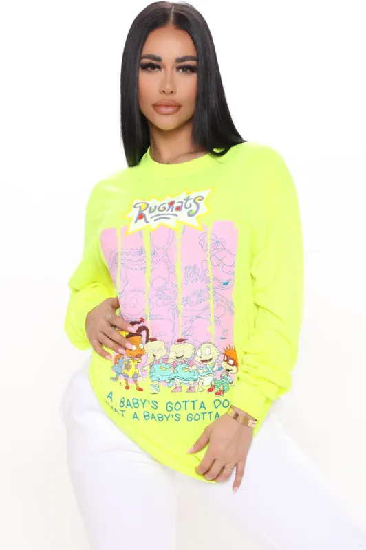 Crawling In Your Town Top - Neon Yellow sold by Fashion Nova