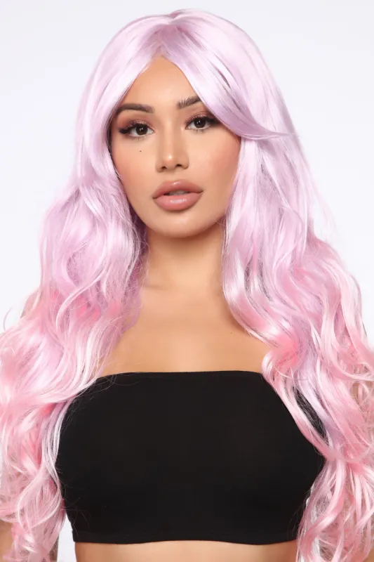 Cotton Candy Wavy Long Wig - Pink sold by Fashion Nova