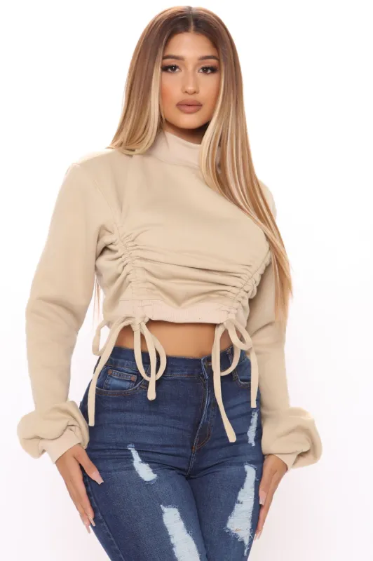 Telling It Like It Is Crop Sweatshirt - Nude sold by Fashion Nova