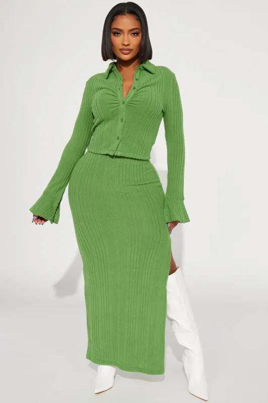 Booked And Busy Maxi Skirt Set - Green sold by Fashion Nova