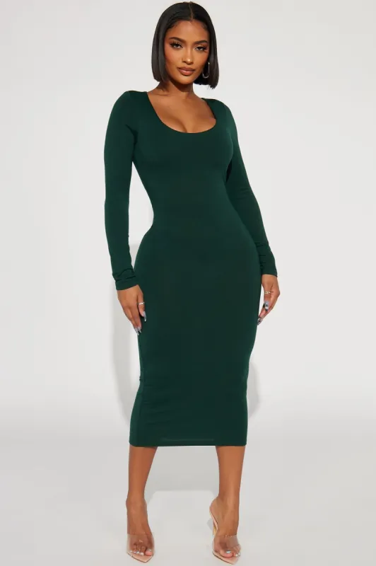 Adeline Midi Dress - Hunter sold by Fashion Nova