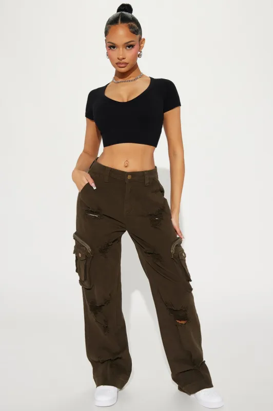 Come Play With Me Cargo Pant - Olive sold by Fashion Nova