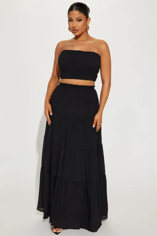 Lost In Paradise Skirt Set - Black sold by Fashion Nova