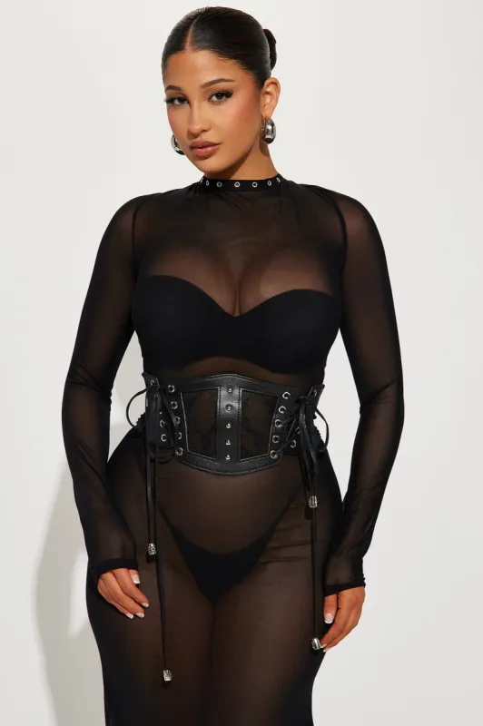 All Laced Up Belt - Black sold by Fashion Nova