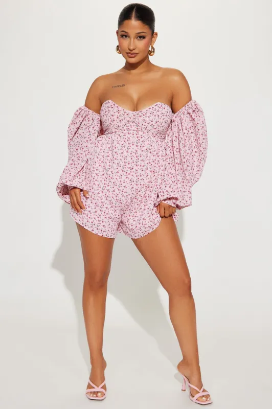 Sweet Like Honey Romper - Pink sold by Fashion Nova