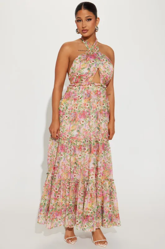 Arianna Floral Chiffon Maxi Dress - Multi Color sold by Fashion Nova