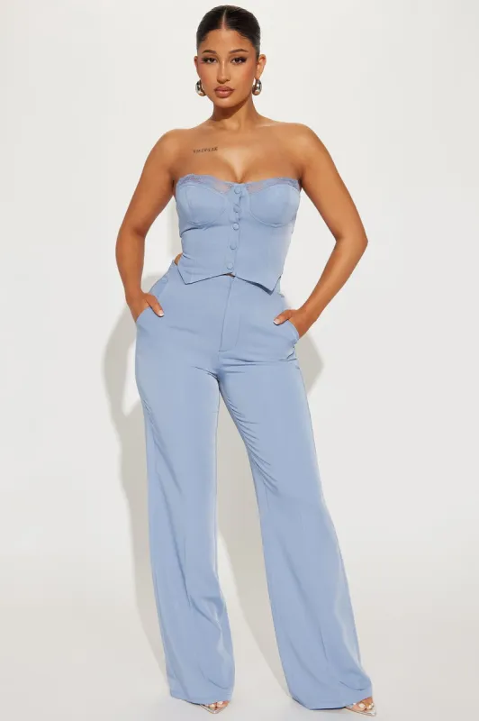 Sapphire Pant Set - Slate Blue sold by Fashion Nova