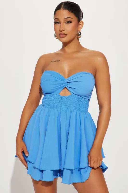 Love In The Air Romper - Blue sold by Fashion Nova