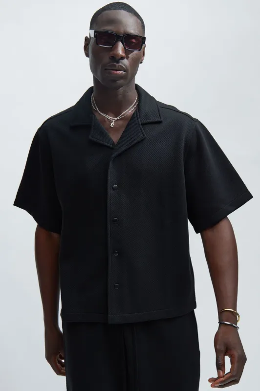 Kina Textured Shirt - Black sold by Fashion Nova