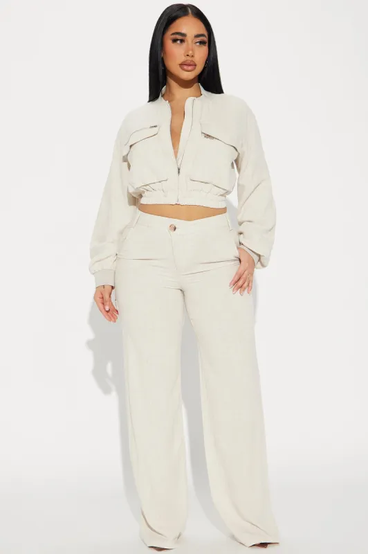 Breaking Free Linen Pant Set - Taupe sold by Fashion Nova