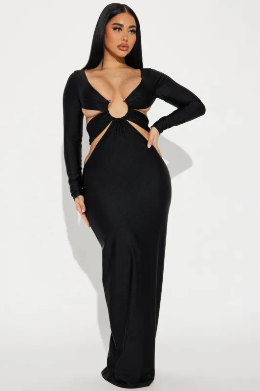 Adrienne Cut Out Maxi Dress - Black sold by Fashion Nova