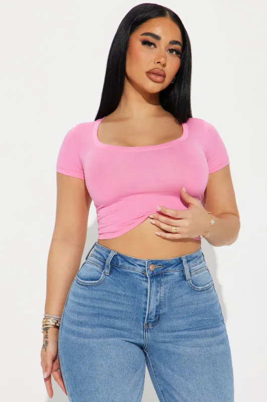 Ally Short Sleeve Tee - Pink sold by Fashion Nova