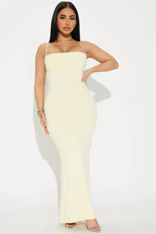 Emery Double Lined Maxi Dress - Yellow sold by Fashion Nova