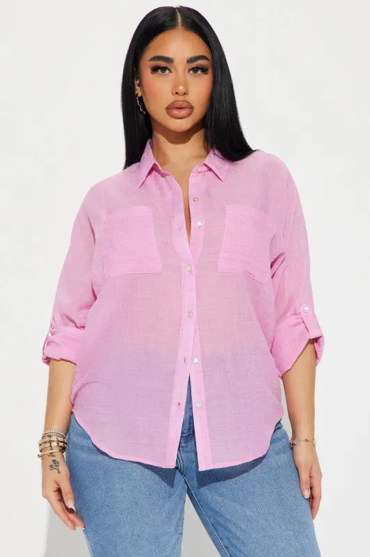 Alina Shirt - Pink made by Fashion Nova