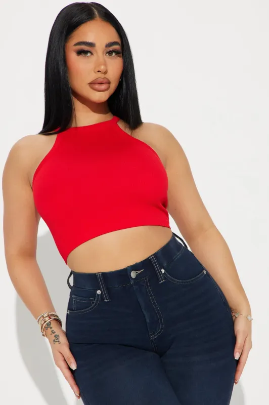 Naomi Ribbed Seamless Tank - Red sold by Fashion Nova