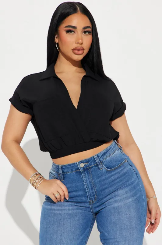 Arabella Blouse Top - Black sold by Fashion Nova