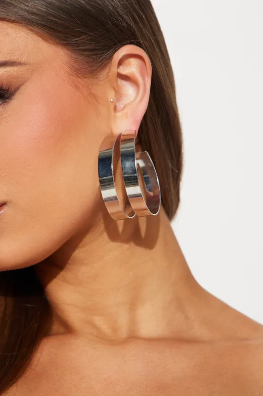 Layered Up Hoop Earrings - Silver sold by Fashion Nova