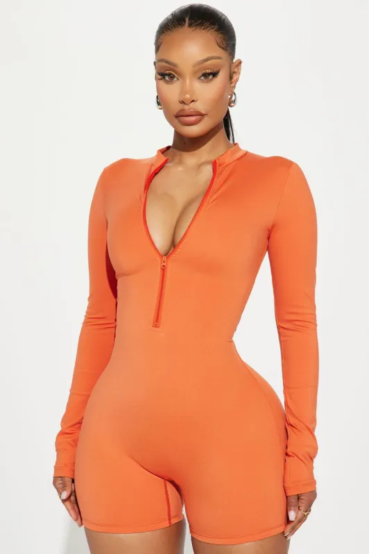 Santana Seamless Romper - Rust sold by Fashion Nova