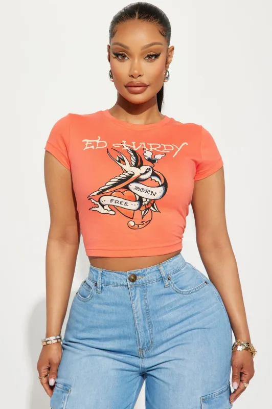 Born Free Ed Hardy Tee - Orange sold by Fashion Nova