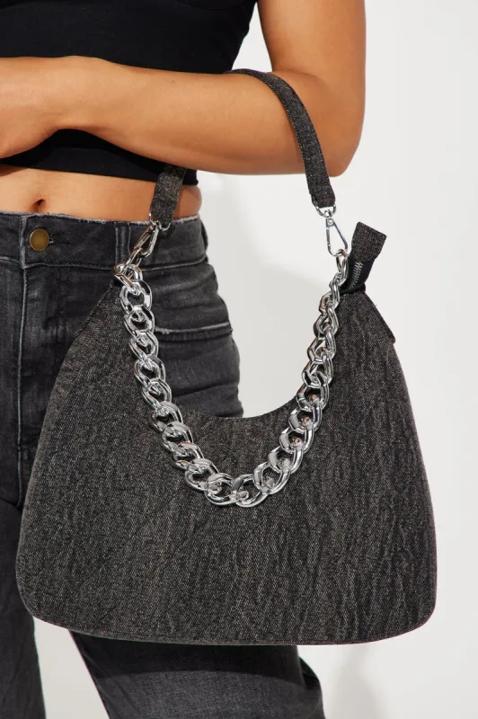 Hit The Streets Handbag - Dark Wash sold by Fashion Nova