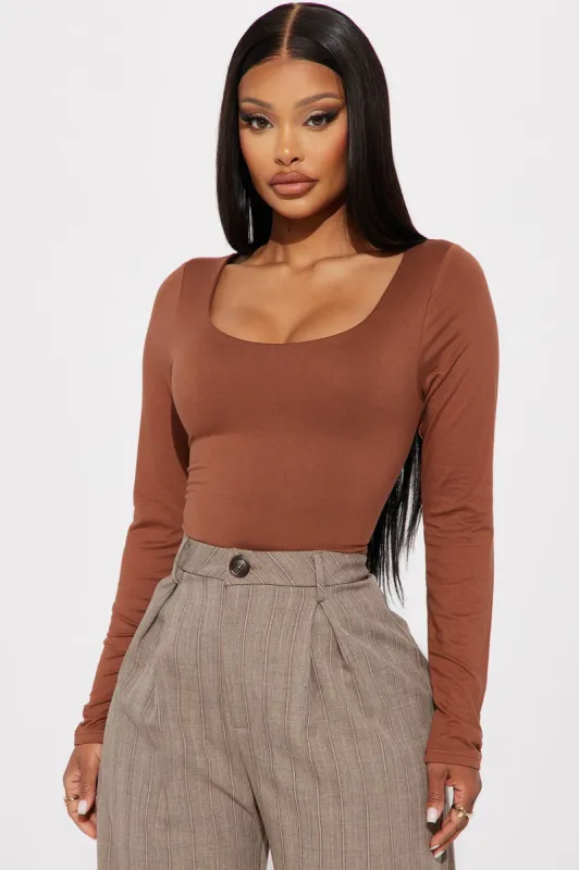 Kelly Double Lined Top - Chocolate sold by Fashion Nova