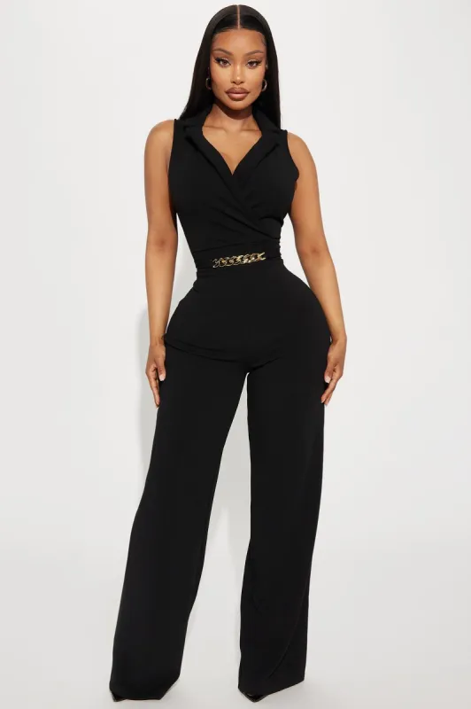 Chained To Your Love Jumpsuit - Black sold by Fashion Nova